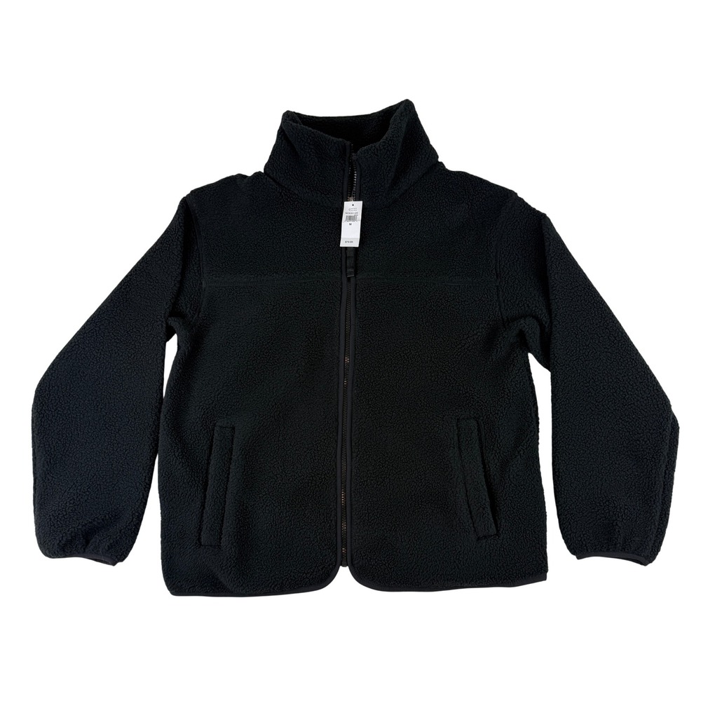 Gap Sherpa Jacket Mens Medium True Black Full Zip Fleece 729758-00-1 NWT